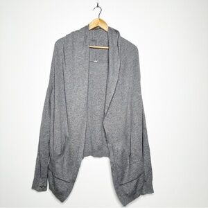 Lululemon Grey Hooded Open Front Cardigan Sweater